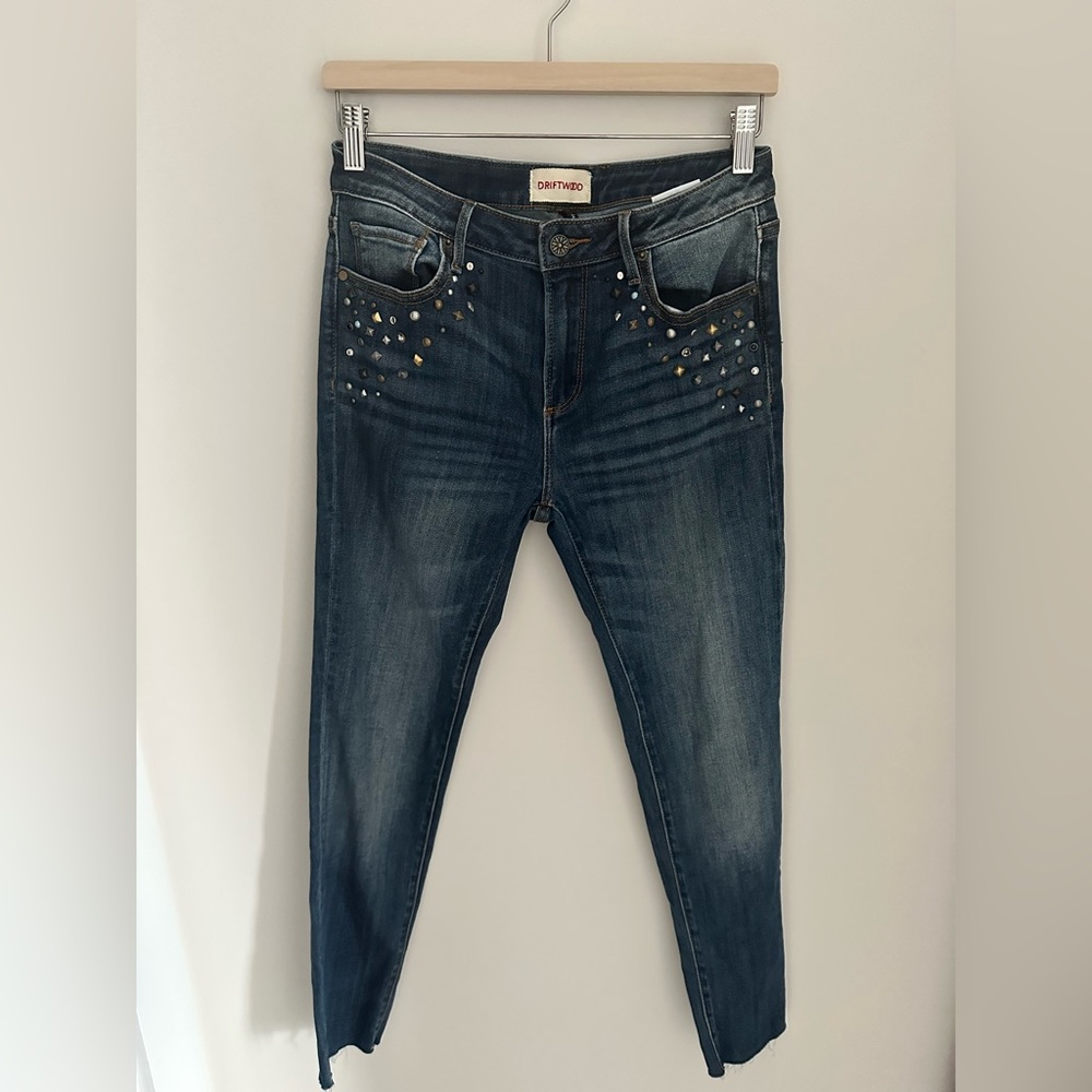 Driftwood Jackie High rise studded jeans size 27